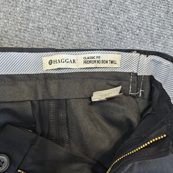 NWT Haggar Premium No Iron Straight leg Flat Front Stretch Black Pants 34x29 - Picture 10 of 16